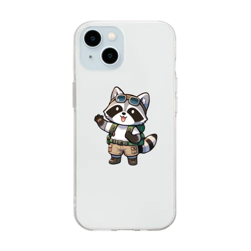 ぼうけんタヌキくん Soft Clear Smartphone Case