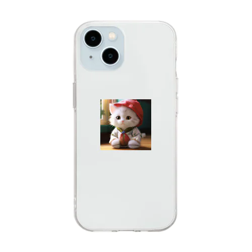 もふもふ猫ちゃん Soft Clear Smartphone Case