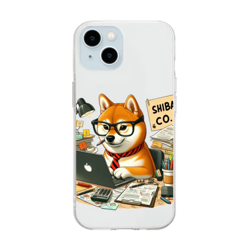 シバらくは忙しい柴犬 Soft Clear Smartphone Case