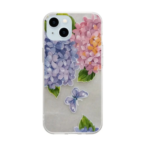 紫陽花 Soft Clear Smartphone Case