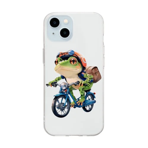 かえるライダー Soft Clear Smartphone Case