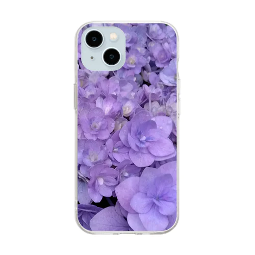 紫陽花（紫） Soft Clear Smartphone Case