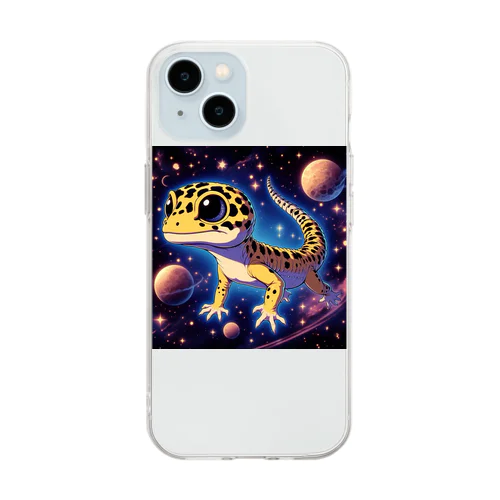 宇宙のヒョウモントカゲモドキくん Soft Clear Smartphone Case