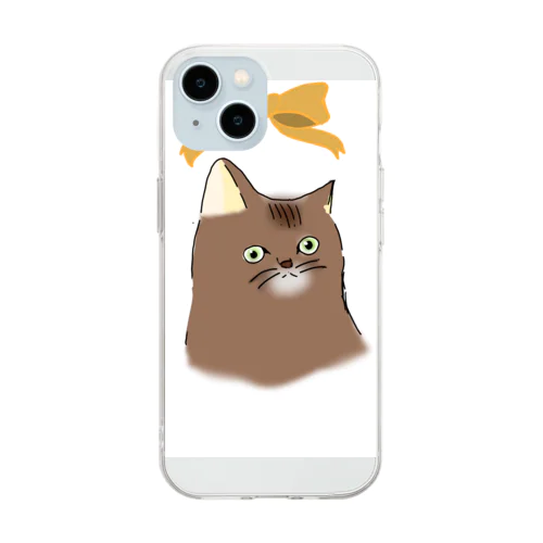 Kids Cat１ Soft Clear Smartphone Case