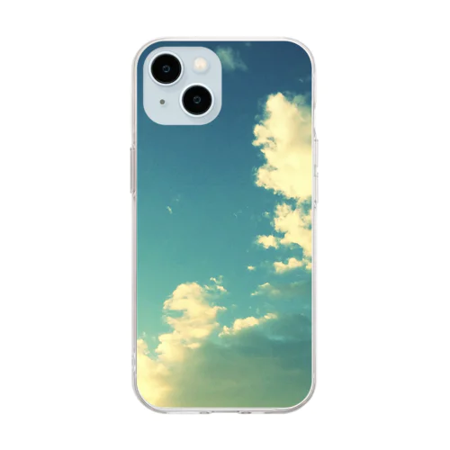 空の写真 Soft Clear Smartphone Case