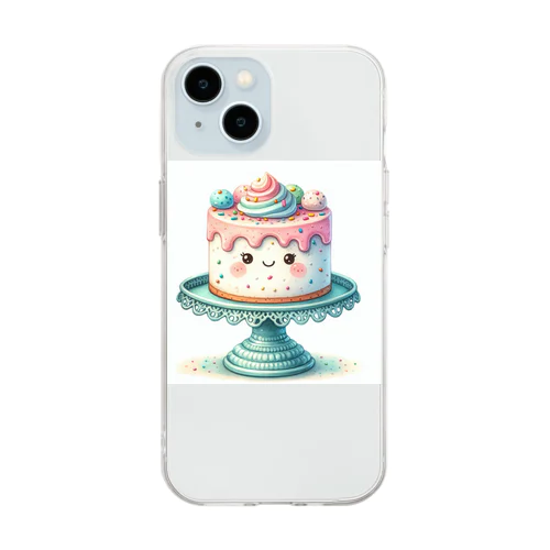 可愛いケーキちゃん Soft Clear Smartphone Case