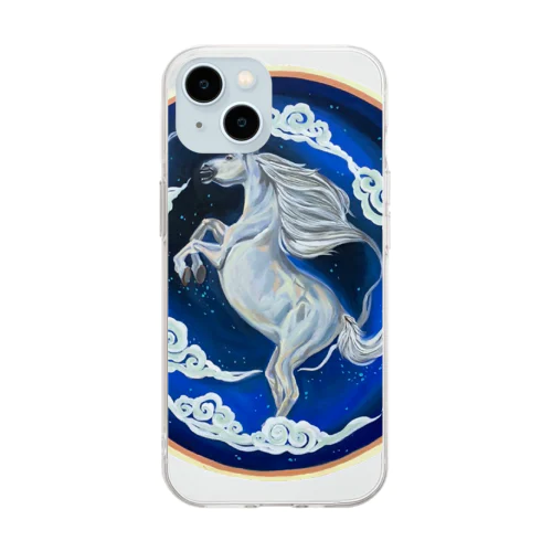 十三支・馬 Soft Clear Smartphone Case