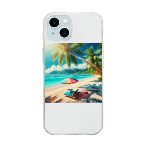 ビーチ Soft Clear Smartphone Case