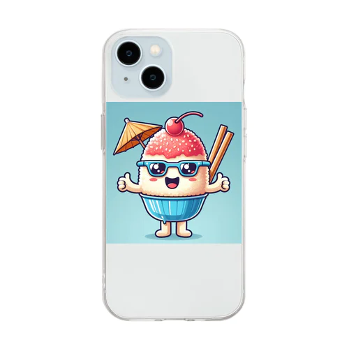 可愛いかき氷くんグッズ Soft Clear Smartphone Case
