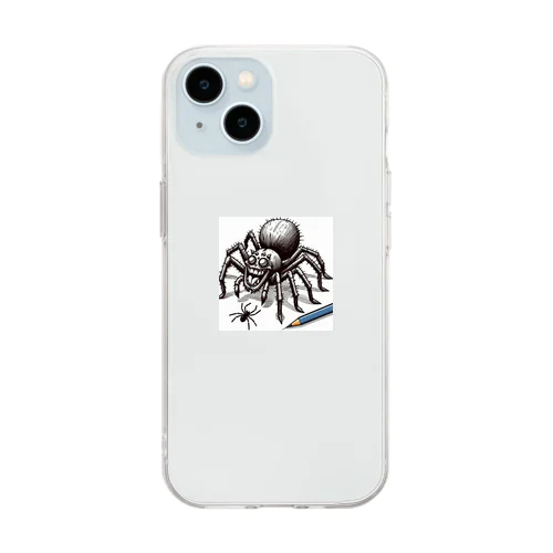 クモ柄 Soft Clear Smartphone Case