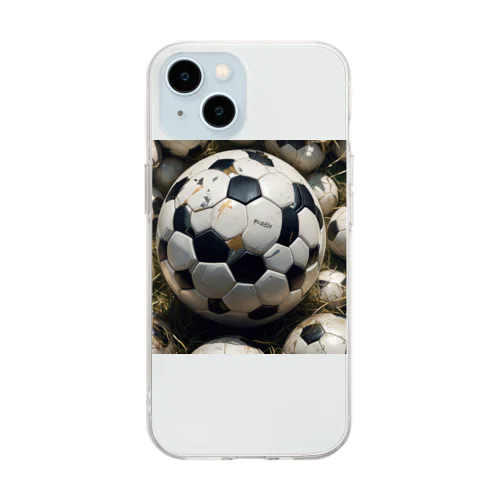 サッカーボール Soft Clear Smartphone Case