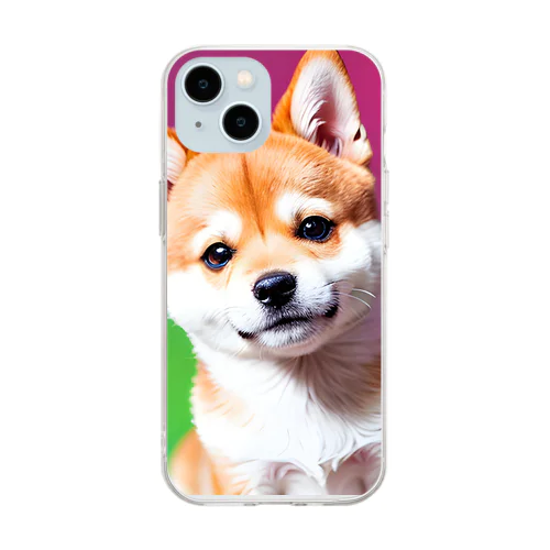 キュルルン顔の柴犬さん Soft Clear Smartphone Case