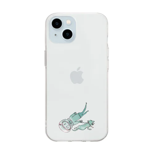 Spacy Dog Panic!!! Soft Clear Smartphone Case