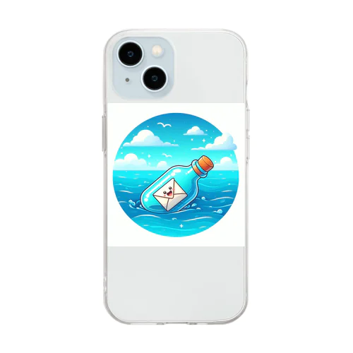 メッセージボトル Soft Clear Smartphone Case