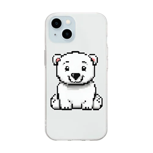 子供のシロクマ(ドット) Soft Clear Smartphone Case