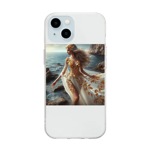 夏の海辺と女神 Soft Clear Smartphone Case