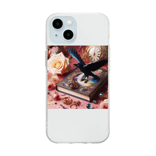 カラスと宝石 Soft Clear Smartphone Case