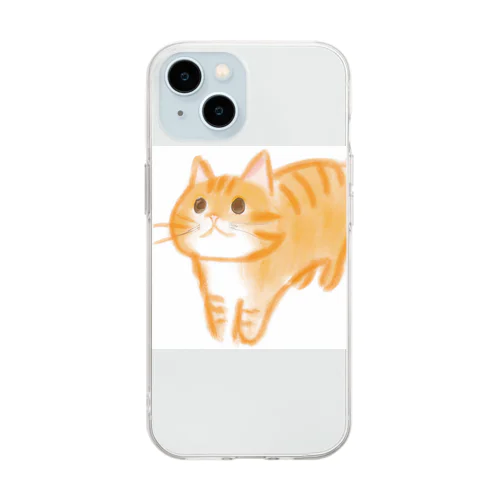 キュートなワクワクねこ Soft Clear Smartphone Case