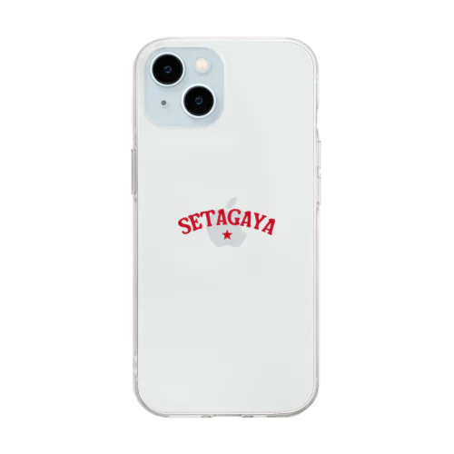 世田谷グッズ　レッドロゴ（setagaya item） Soft Clear Smartphone Case