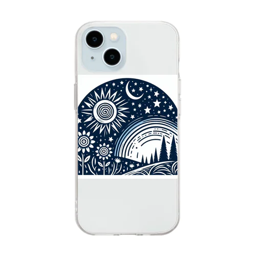 真夏の夜 Soft Clear Smartphone Case