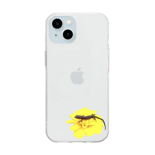 たんぽぽとカナヘビ Soft Clear Smartphone Case