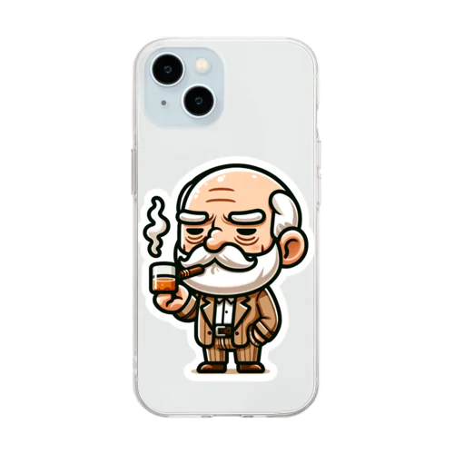 アメリカンBBQのかわいいキャラクター　スモーキー・サム Soft Clear Smartphone Case