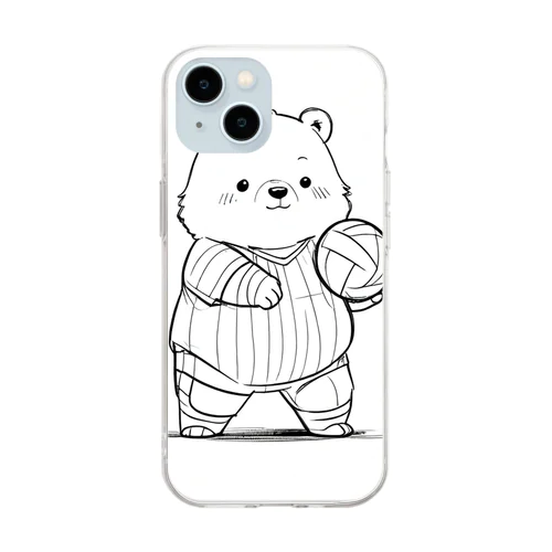 かわいいクマ Soft Clear Smartphone Case