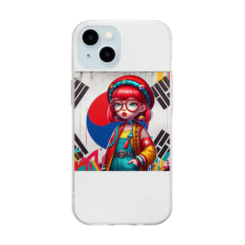 韓国のかわいいカラフルなキャラクターをお見逃しなく！ Soft Clear Smartphone Case