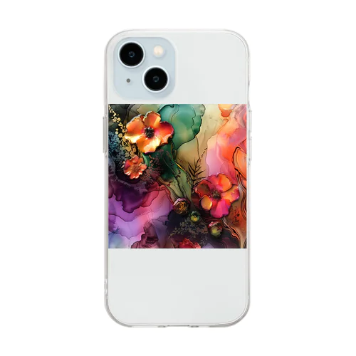 幻想的で綺麗な花　ラフルール　1859 Soft Clear Smartphone Case