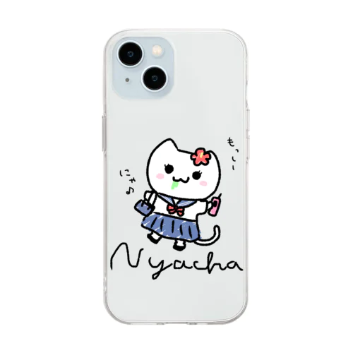 JKにゃー子 Soft Clear Smartphone Case