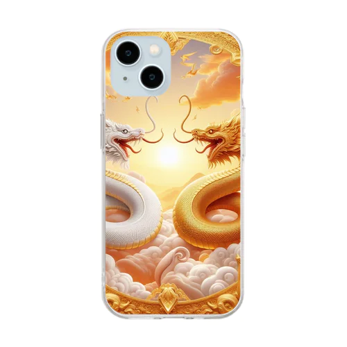 金運の龍 Soft Clear Smartphone Case