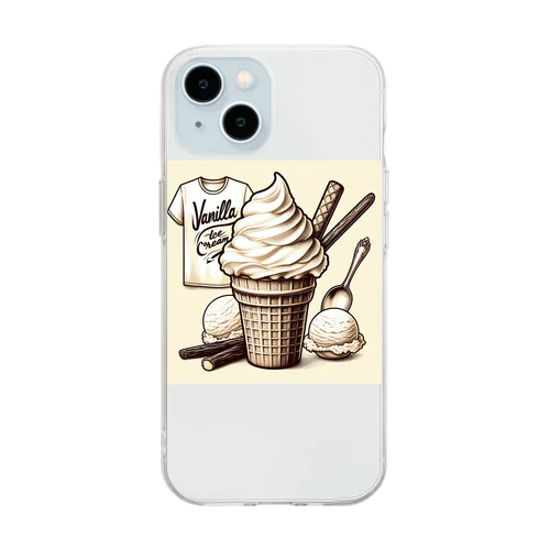 バニラアイス Soft Clear Smartphone Case