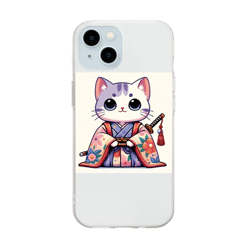 ネコSAMURAI Soft Clear Smartphone Case