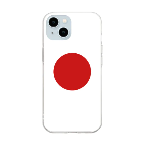 日本の国旗 Soft Clear Smartphone Case