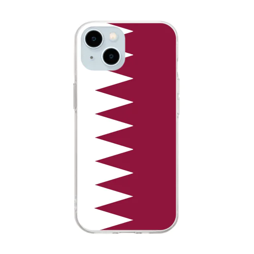 カタールの国旗 Soft Clear Smartphone Case