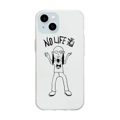 NO LIFE 酒 Soft Clear Smartphone Case