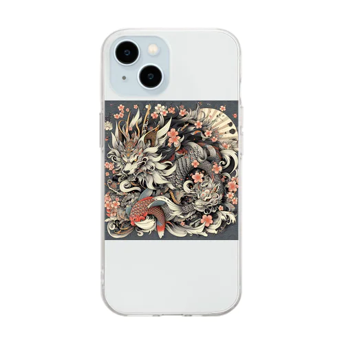 狼シリーズ@鯉 Soft Clear Smartphone Case