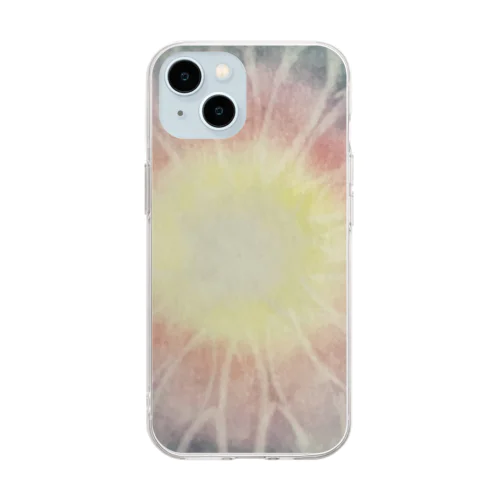光のパステルアート　涼しい光 Soft Clear Smartphone Case