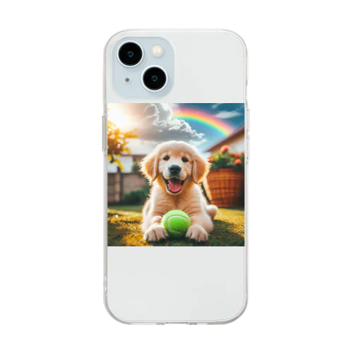 犬のグッズ Soft Clear Smartphone Case