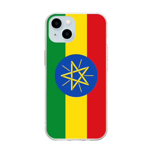 エチオピアの国旗 ソフトクリアスマホケース