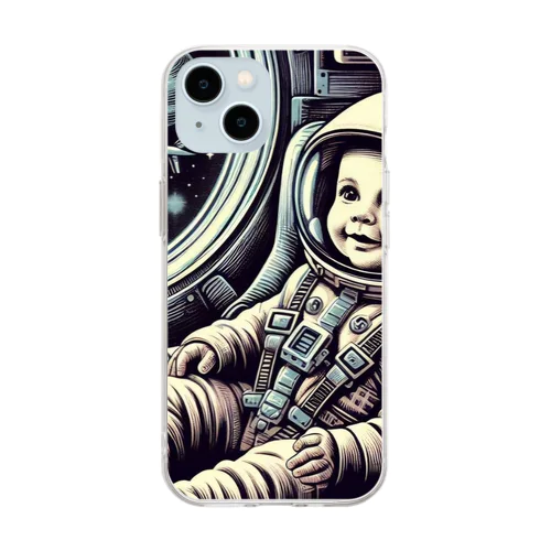 宇宙船に乗った赤ちゃん２ Soft Clear Smartphone Case