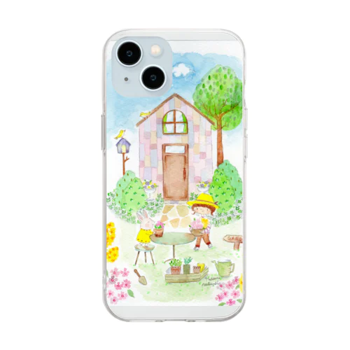 ガーデニングタイム Soft Clear Smartphone Case