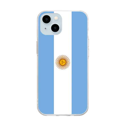 アルゼンチンの国旗 Soft Clear Smartphone Case