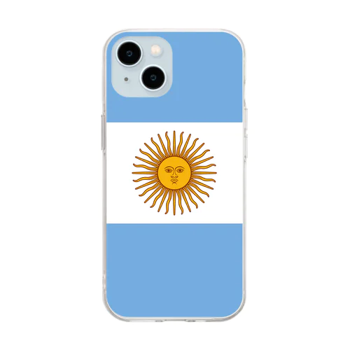 アルゼンチンの国旗 Soft Clear Smartphone Case