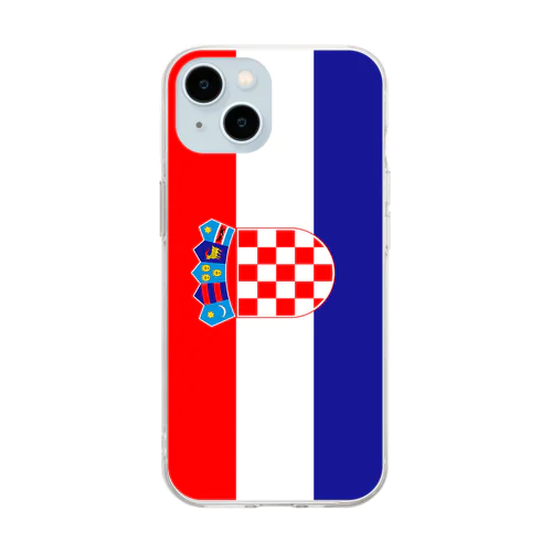 クロアチアの国旗 Soft Clear Smartphone Case