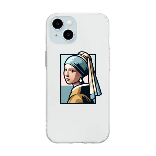 耳飾りの少女 Soft Clear Smartphone Case