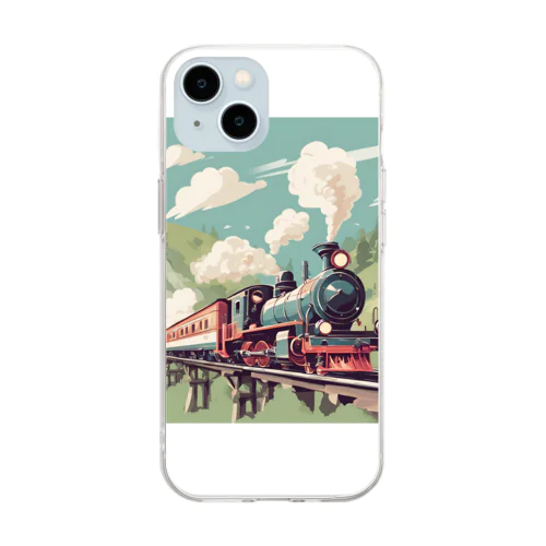 可愛い機関車 Soft Clear Smartphone Case