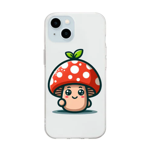 かわいいキノコくん🍄 ソフトクリアスマホケース