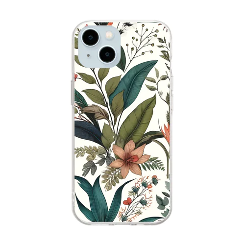 Botanical patterns with a modern twist Soft Clear Smartphone Case