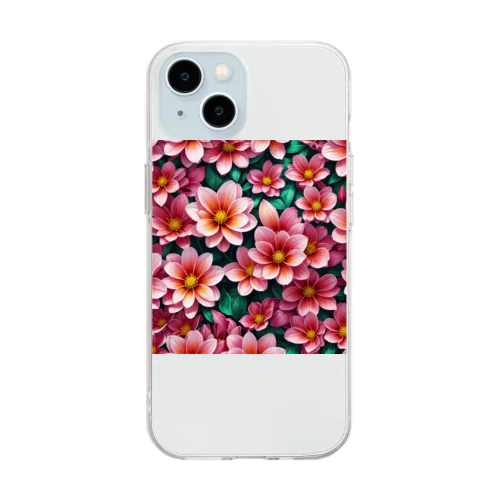 赤い花 Soft Clear Smartphone Case